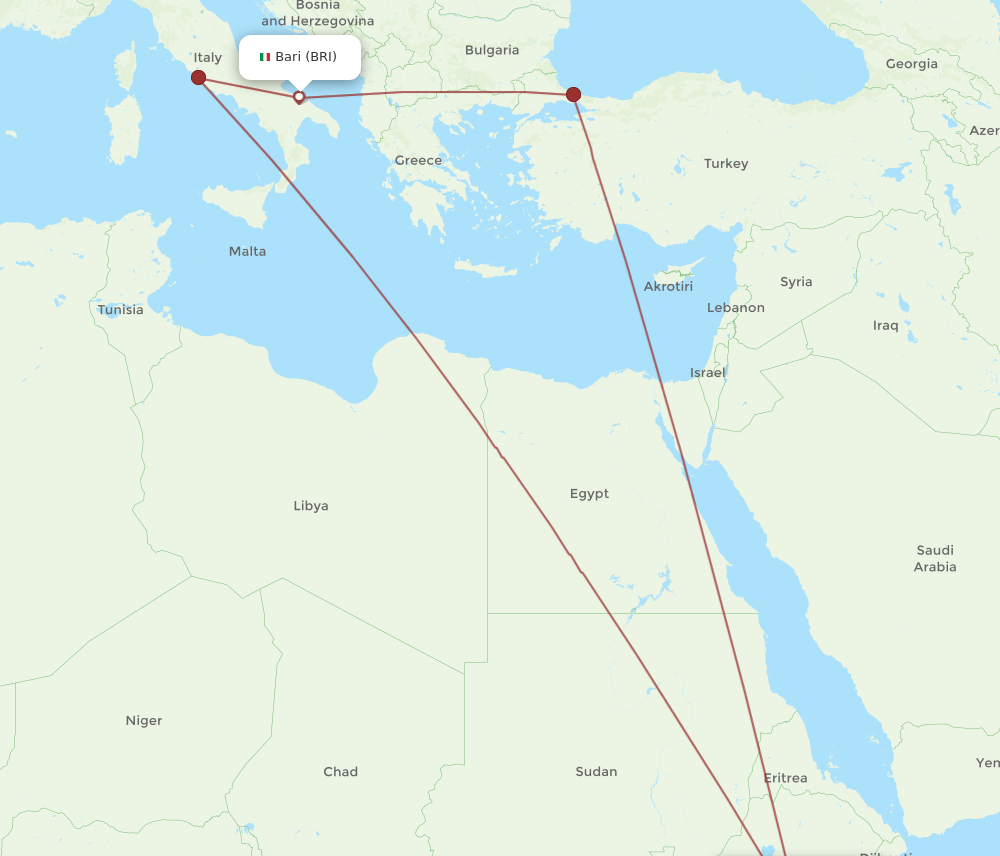 ADD to BRI flights and routes map