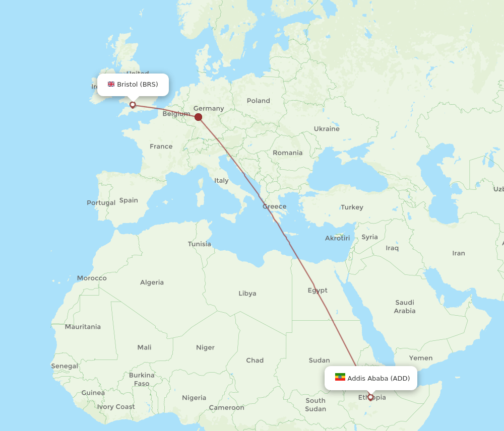 ADD-BRS flight routes
