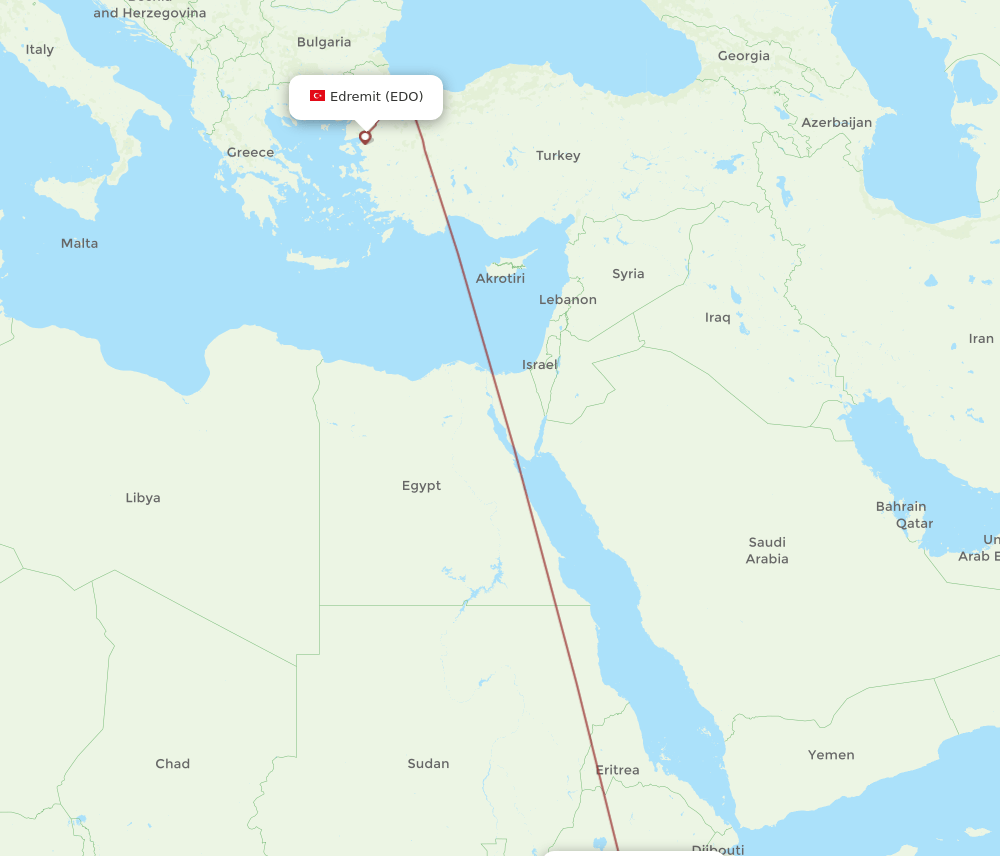 ADD to EDO flights and routes map