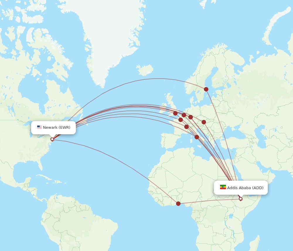ADD-EWR flight routes