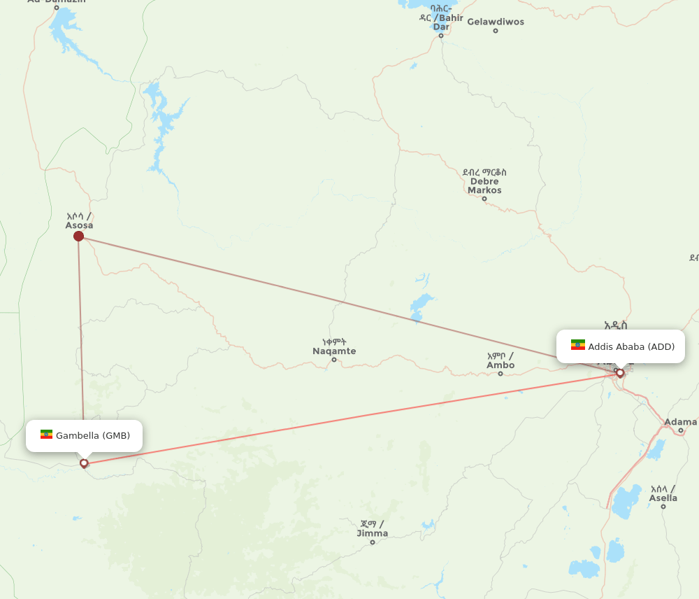 ADD to GMB flights and routes map