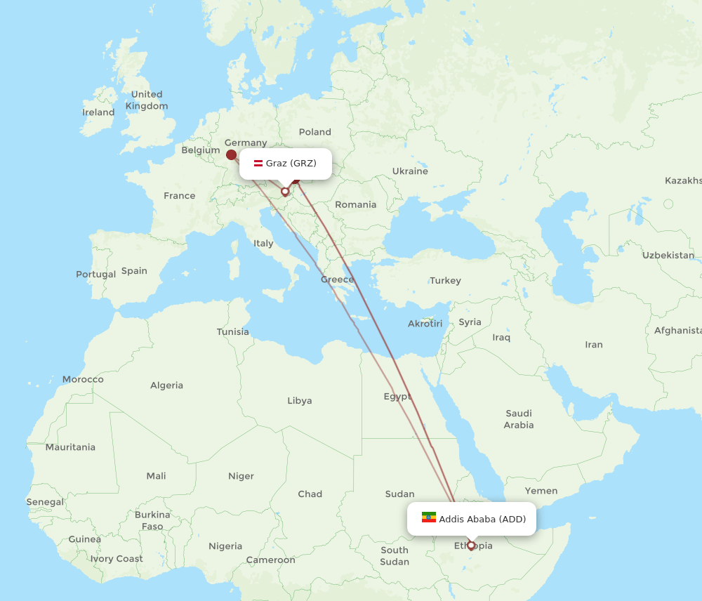 ADD to GRZ flights and routes map