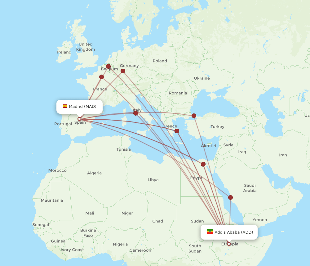 ADD-MAD flight routes