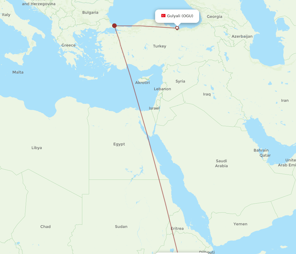 ADD-OGU flight routes