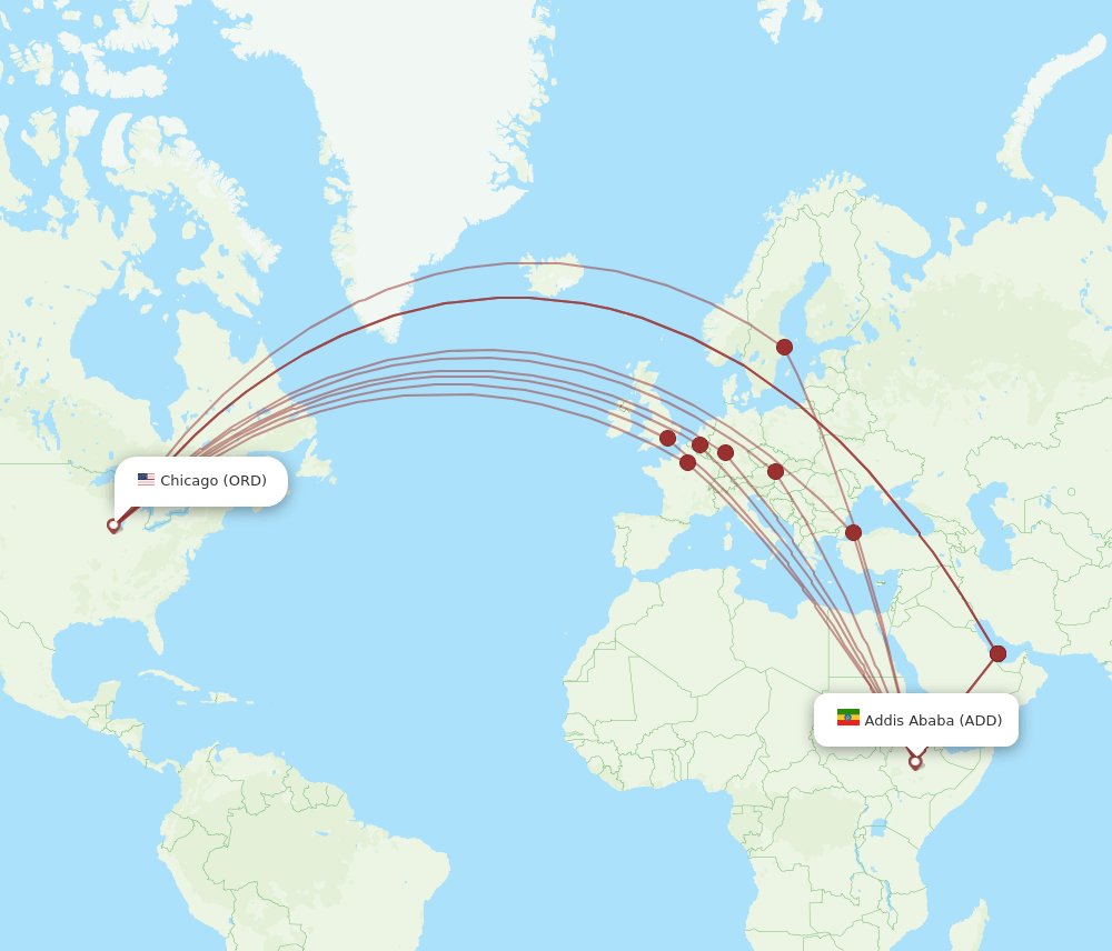 ADD-ORD flight routes