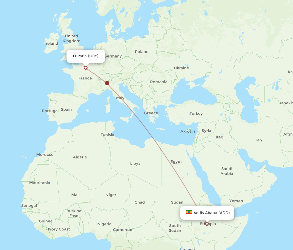 ADD-ORY flight routes