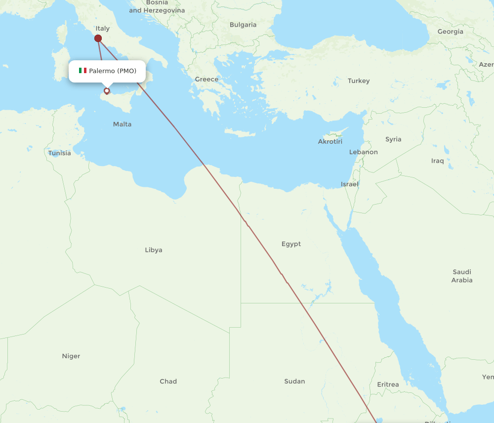 ADD-PMO flight routes