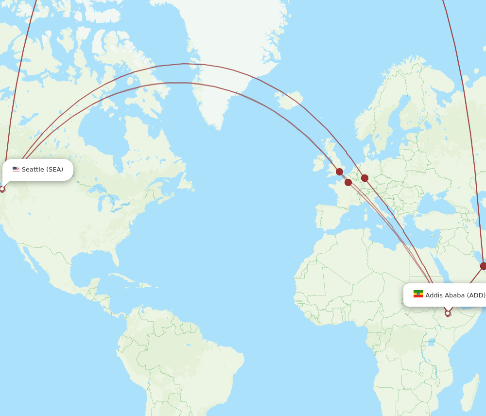 ADD-SEA flight routes