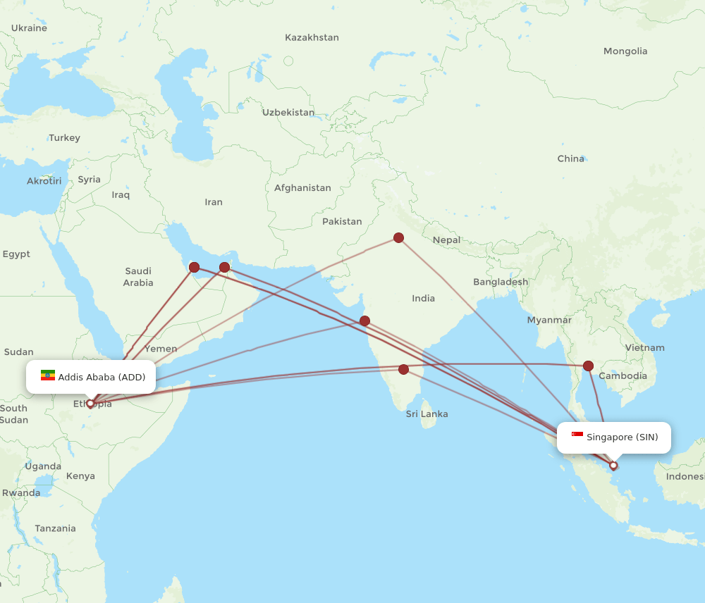 ADD-SIN flight routes