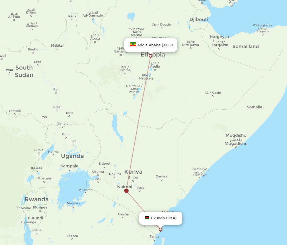 ADD-UKA flight routes