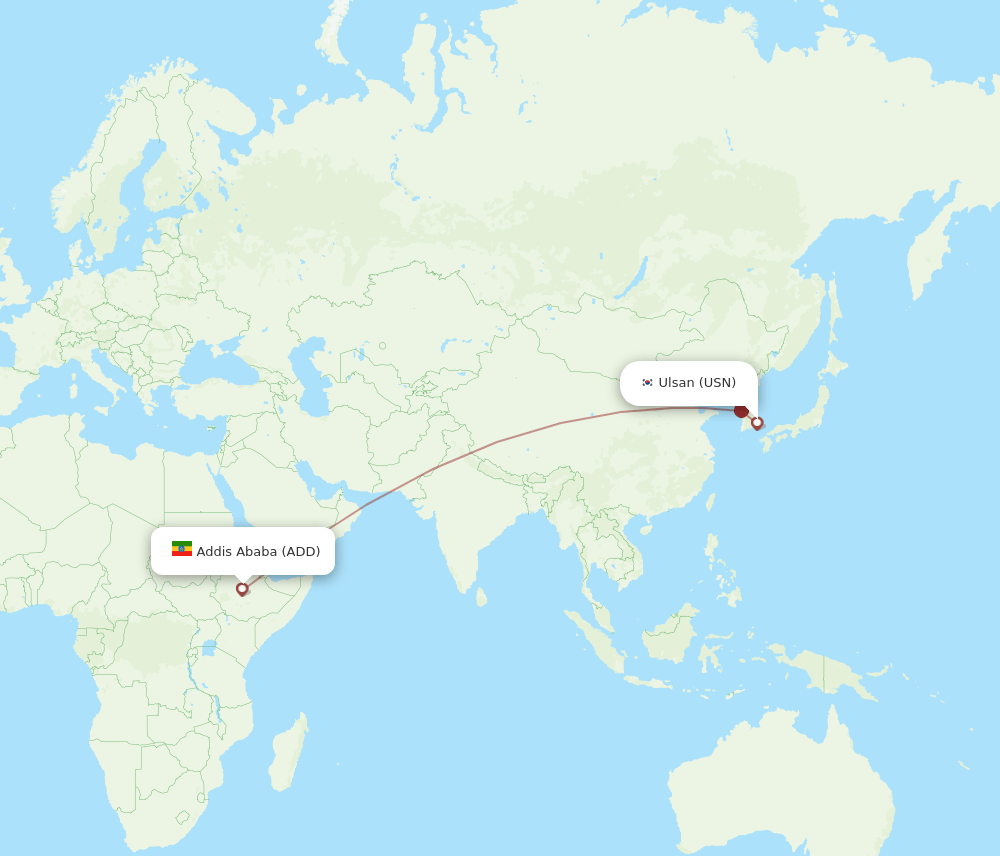 ADD to USN flights and routes map