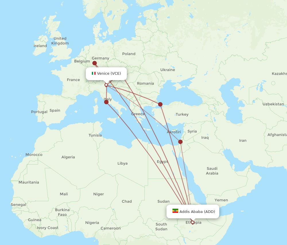 ADD-VCE flight routes