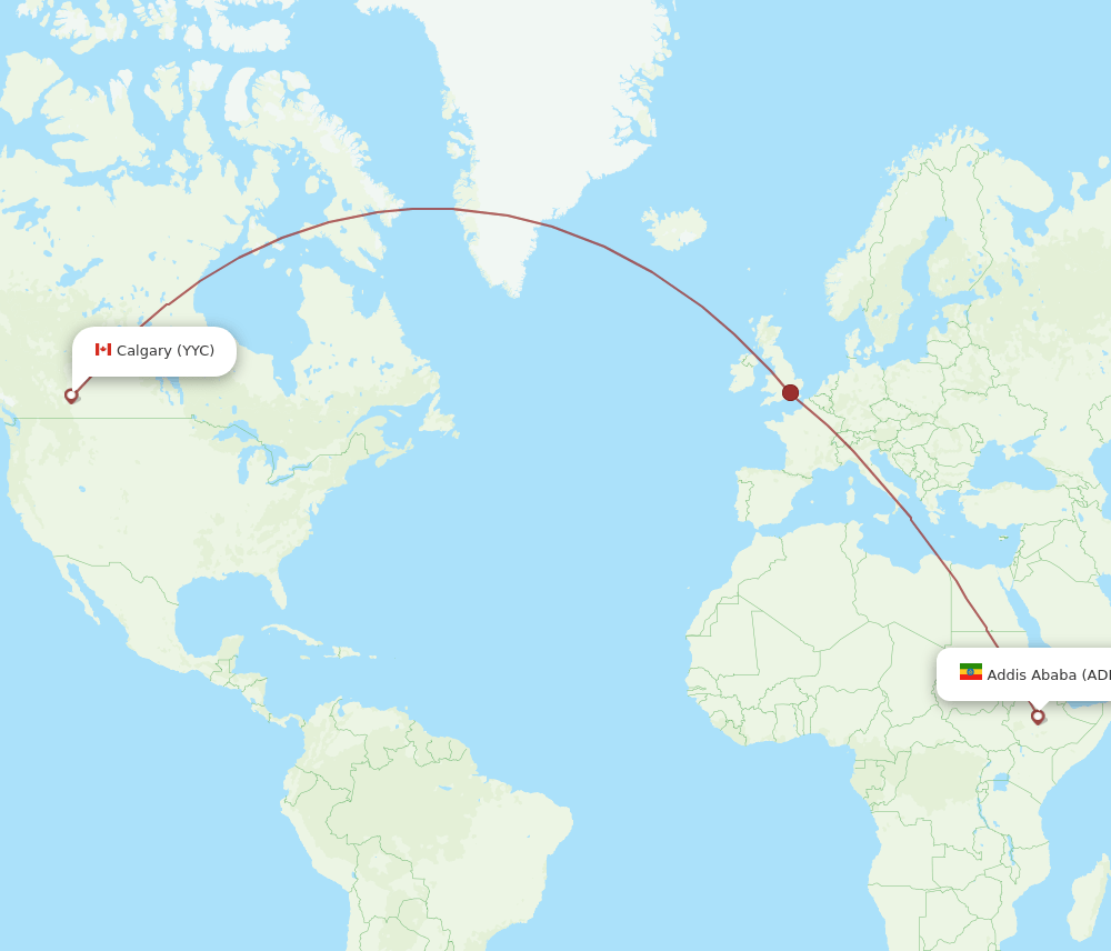 ADD-YYC flight routes
