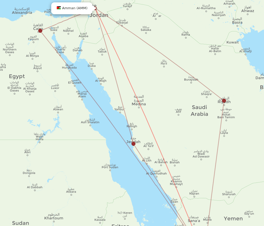 ADE-AMM flight routes