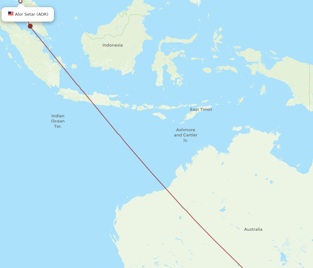 ADL-AOR flight routes