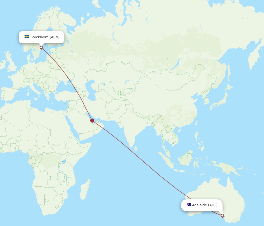 ADL-ARN flight routes
