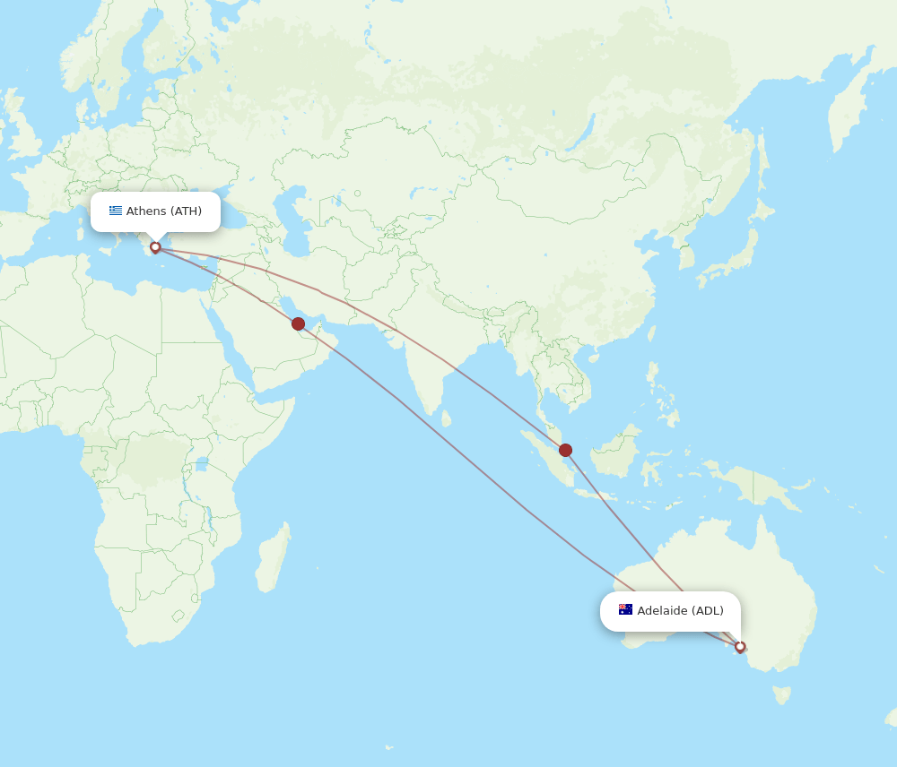 ADL-ATH flight routes