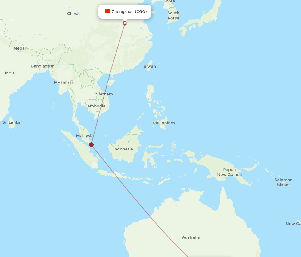 ADL-CGO flight routes