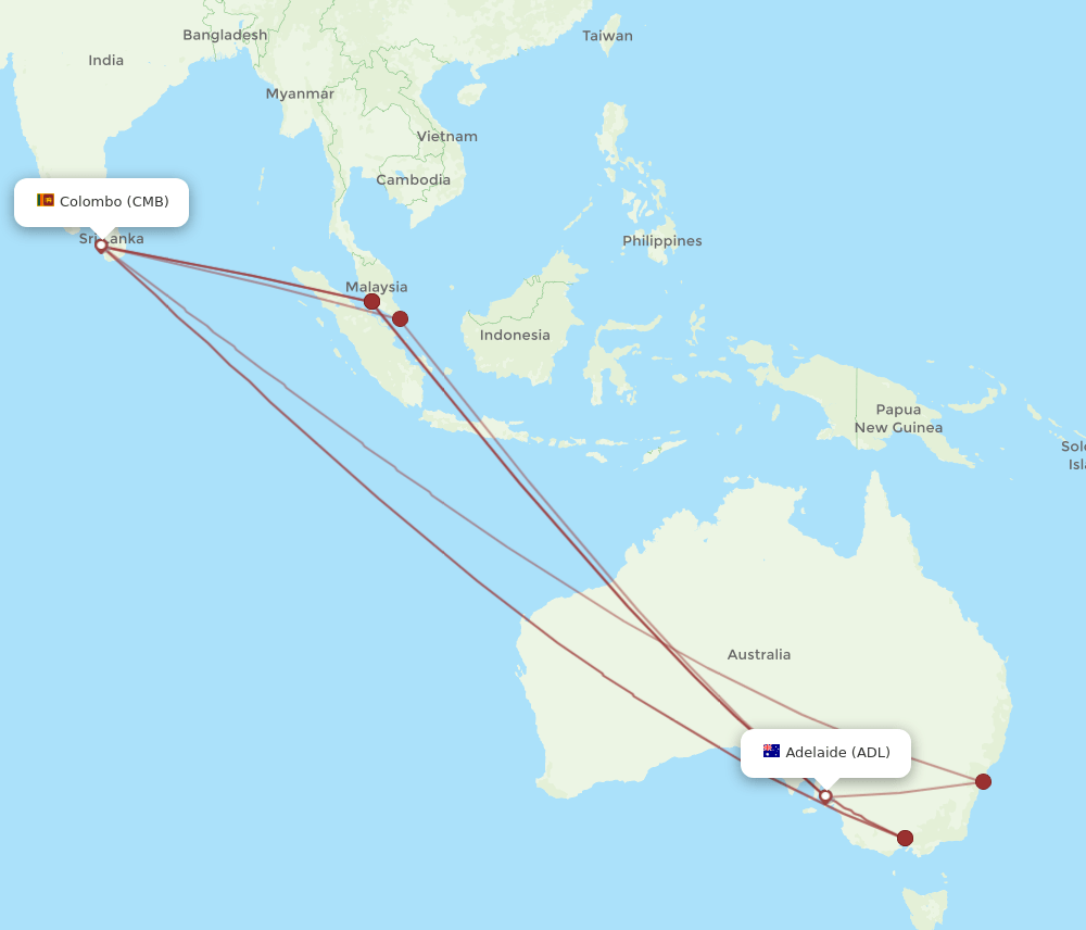 ADL-CMB flight routes