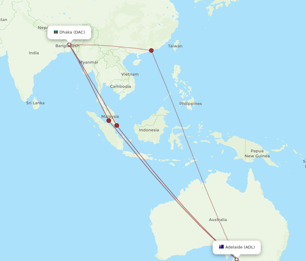 ADL-DAC flight routes