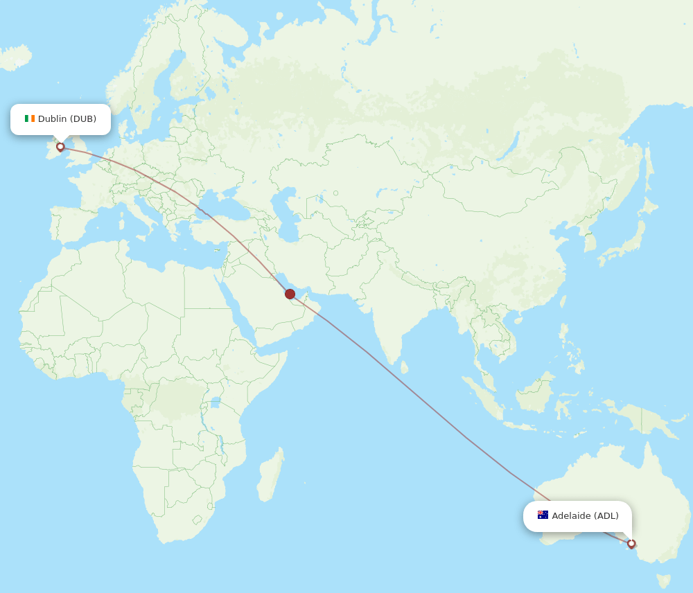 ADL-DUB flight routes
