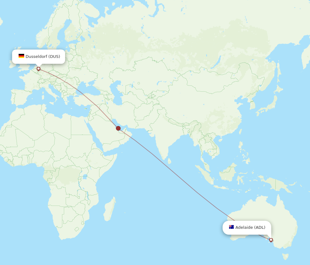 ADL-DUS flight routes