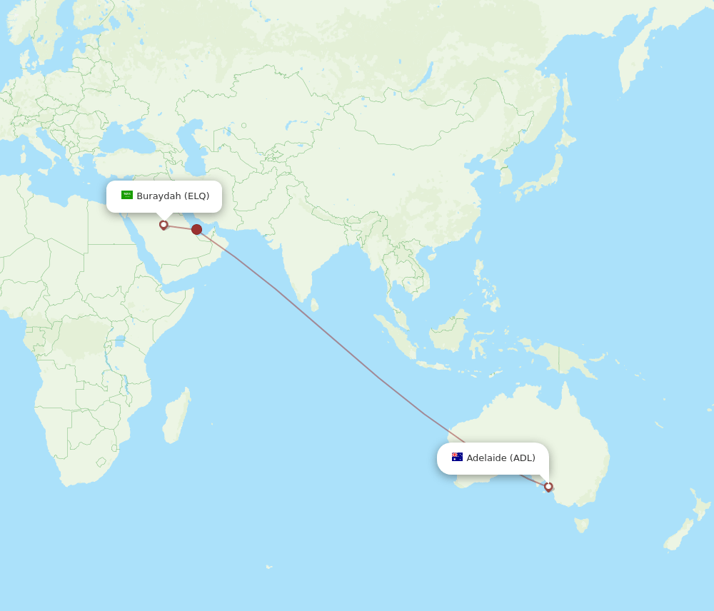 ADL-ELQ flight routes