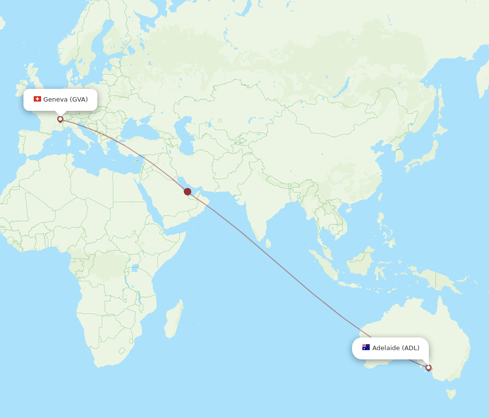 ADL-GVA flight routes
