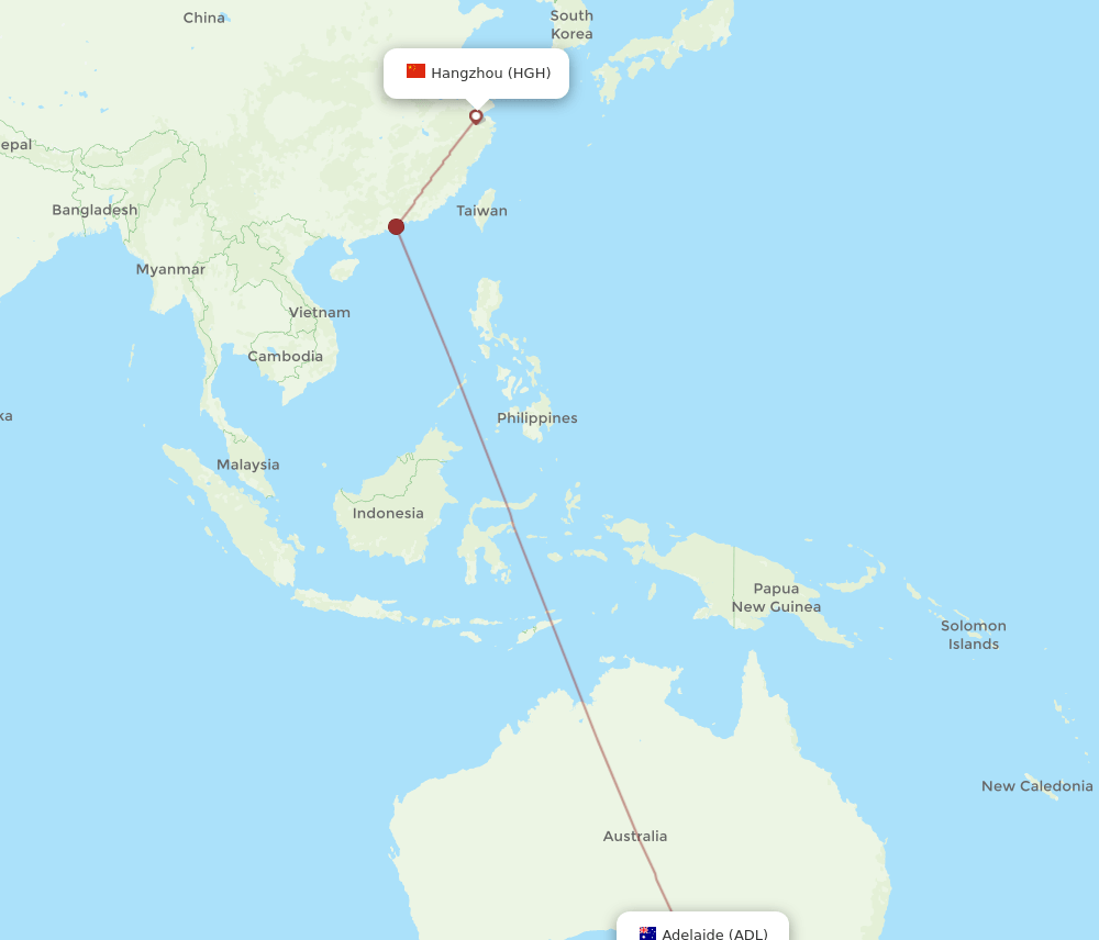 ADL-HGH flight routes