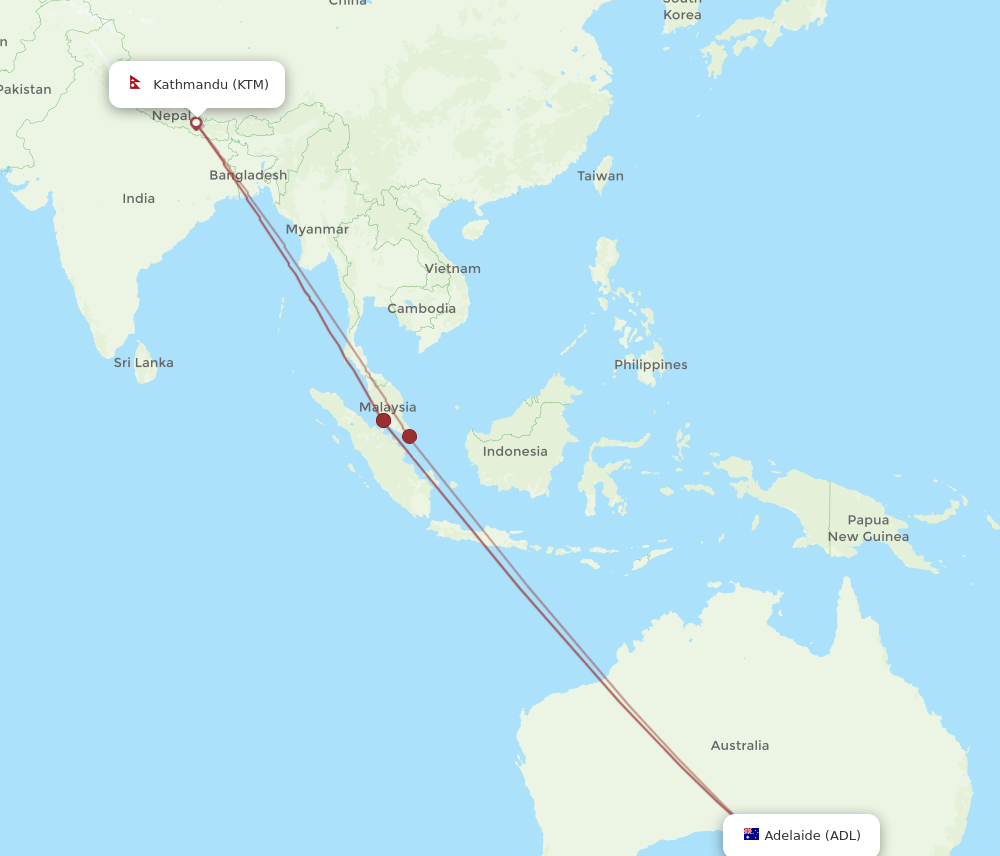 ADL-KTM flight routes