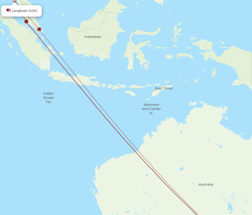 ADL-LGK flight routes