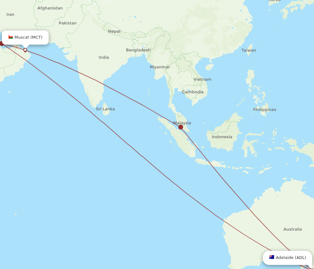 ADL-MCT flight routes