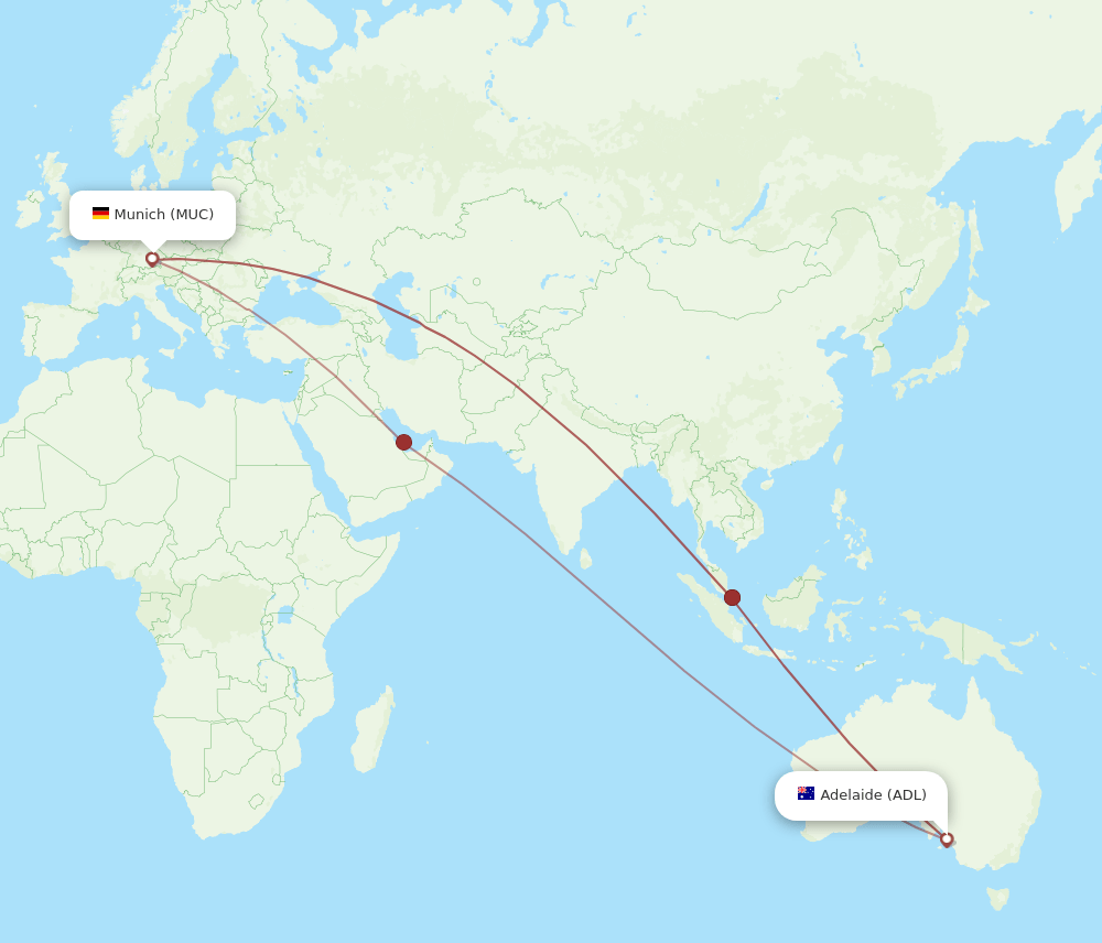 ADL-MUC flight routes
