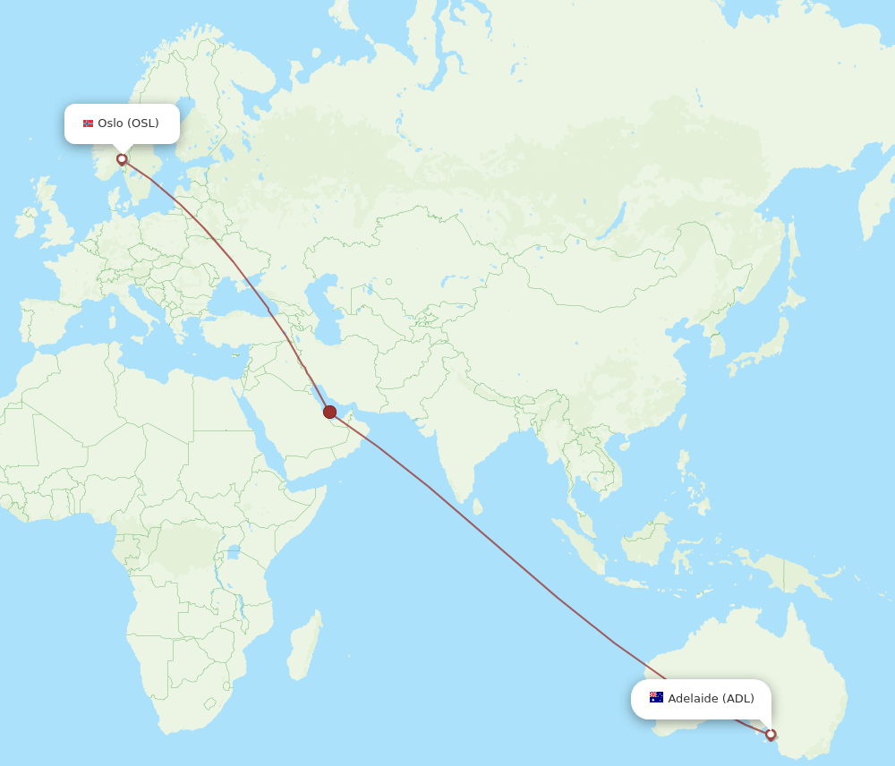 ADL-OSL flight routes