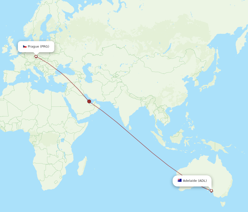 ADL-PRG flight routes