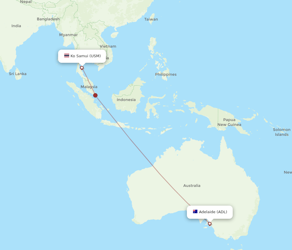 ADL-USM flight routes