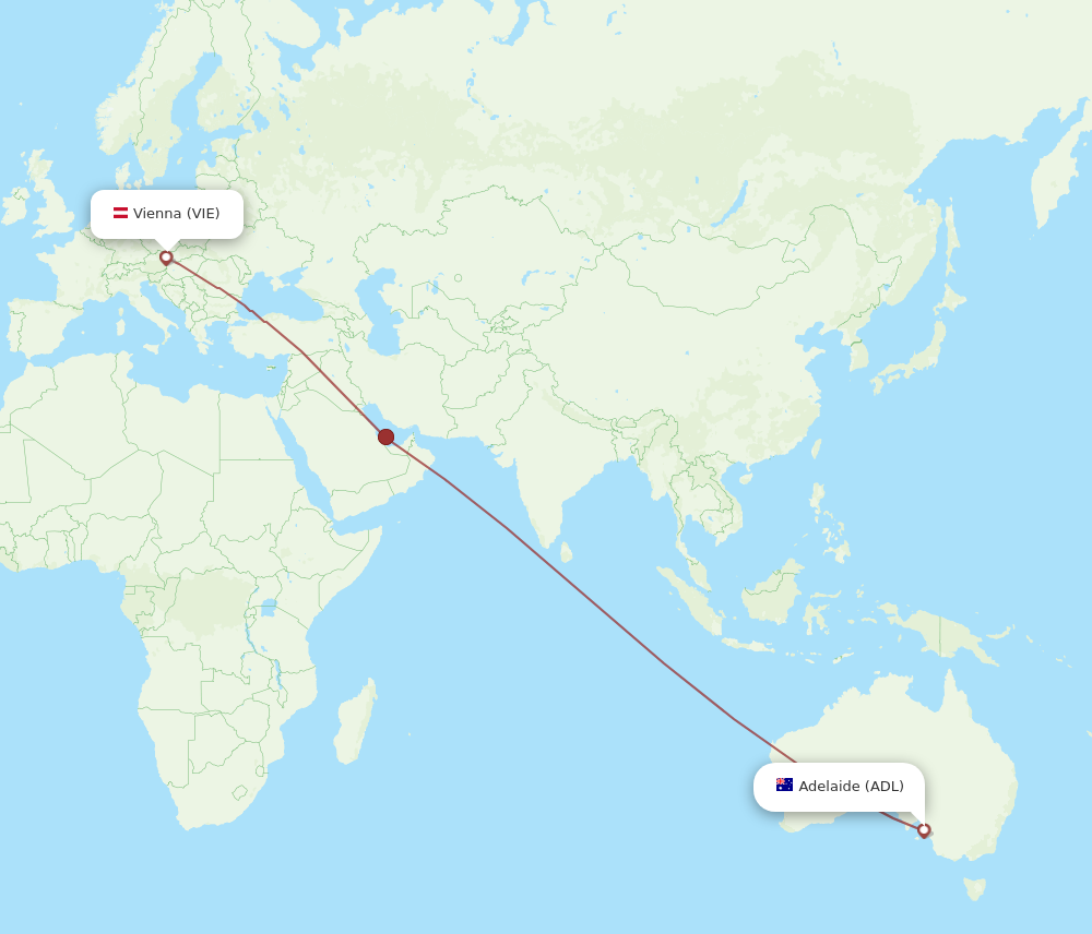 ADL to VIE flights and routes map