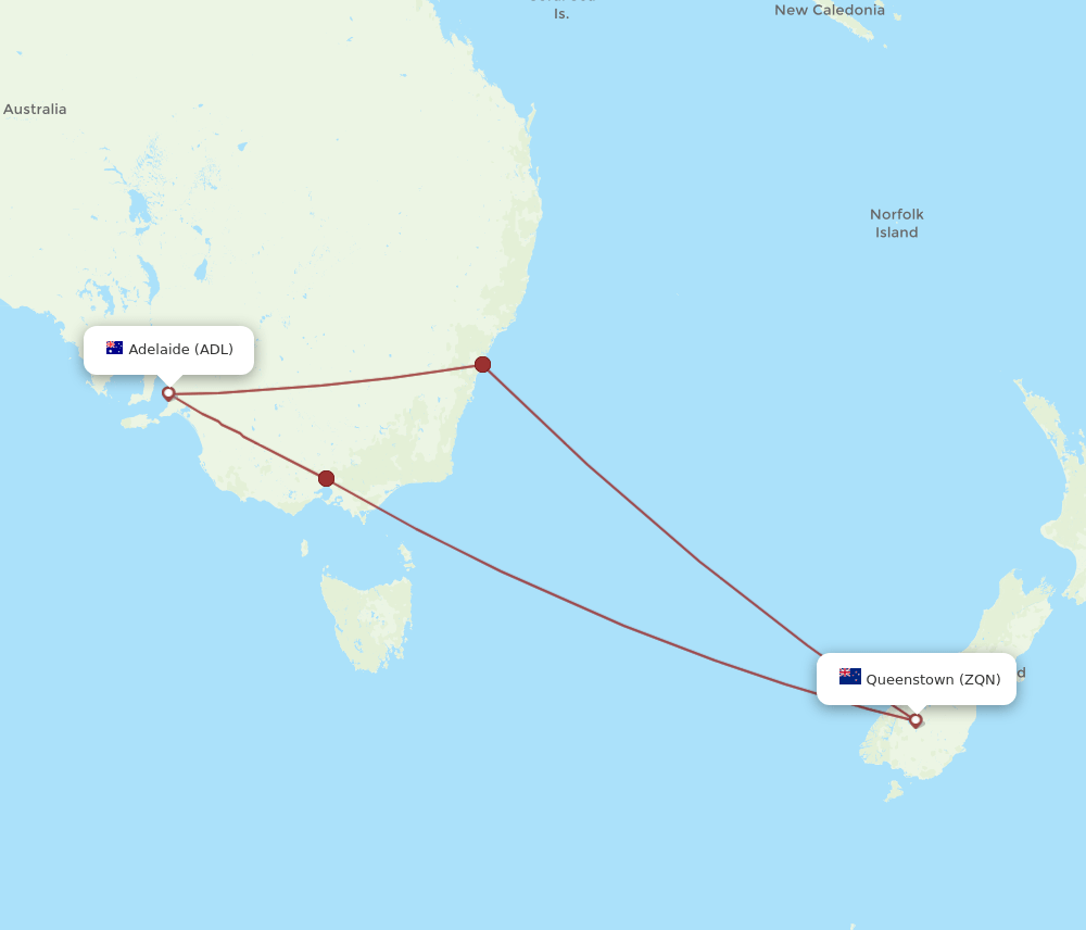 ADL-ZQN flight routes