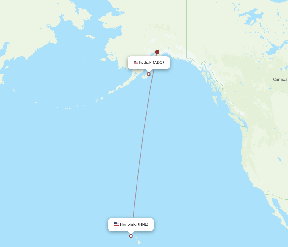 ADQ-HNL flight routes