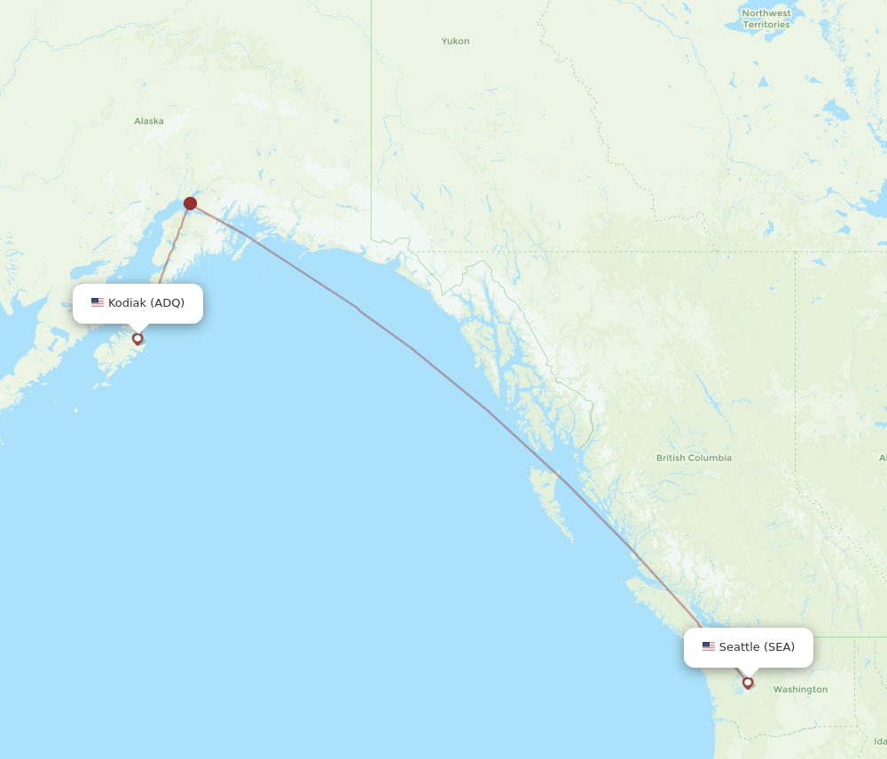 ADQ to SEA flights and routes map