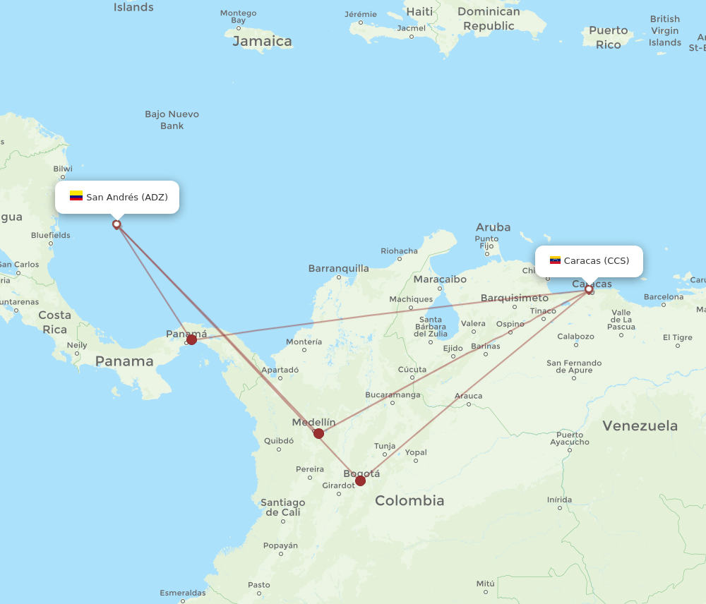 ADZ-CCS flight routes