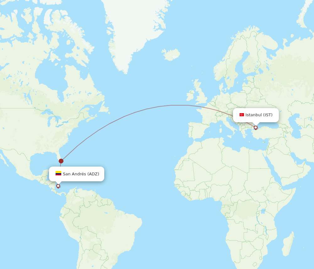 ADZ to IST flights and routes map