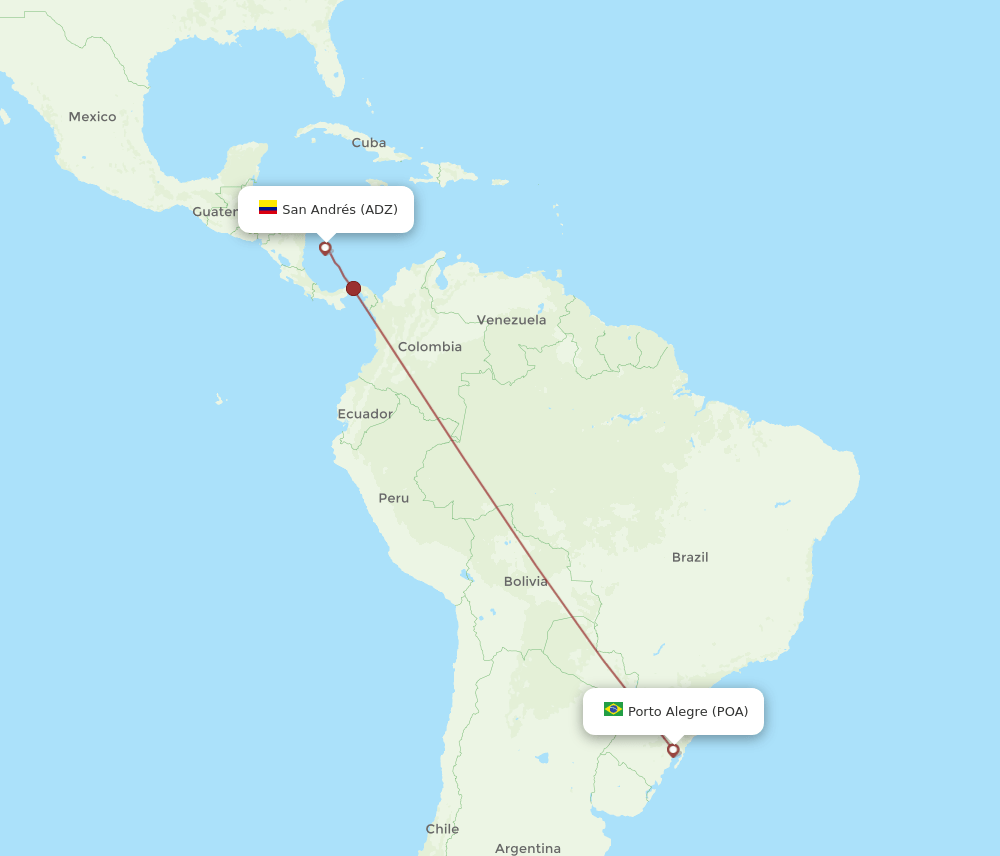 ADZ to POA flights and routes map