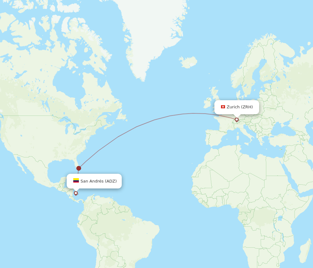 ADZ-ZRH flight routes