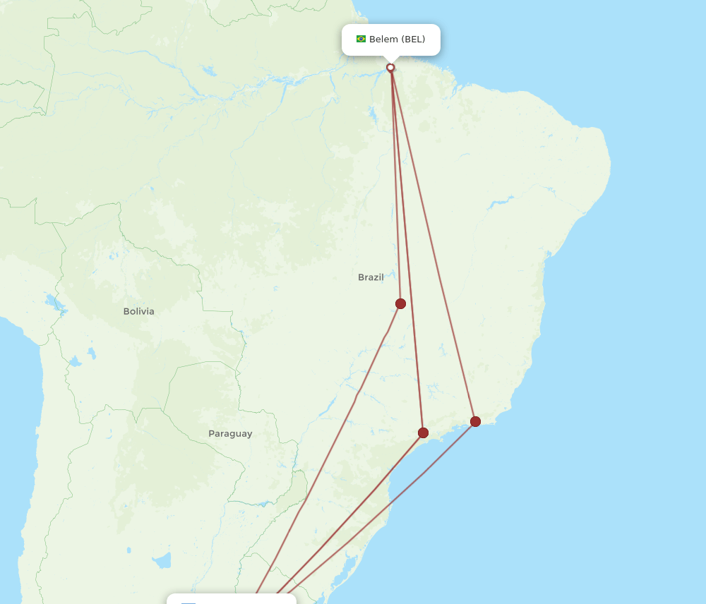 AEP-BEL flight routes