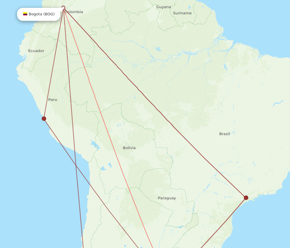 AEP-BOG flight routes