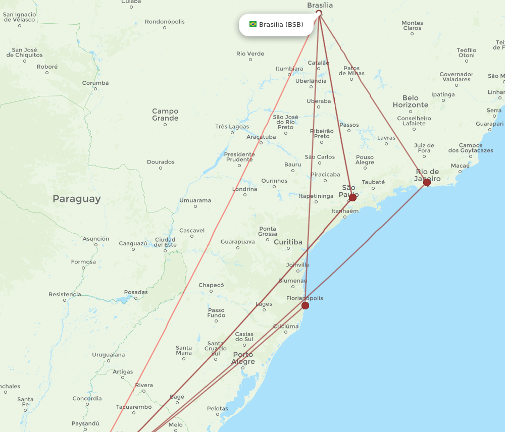 AEP-BSB flight routes