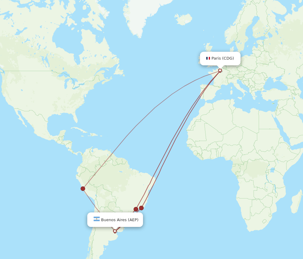 AEP-CDG flight routes