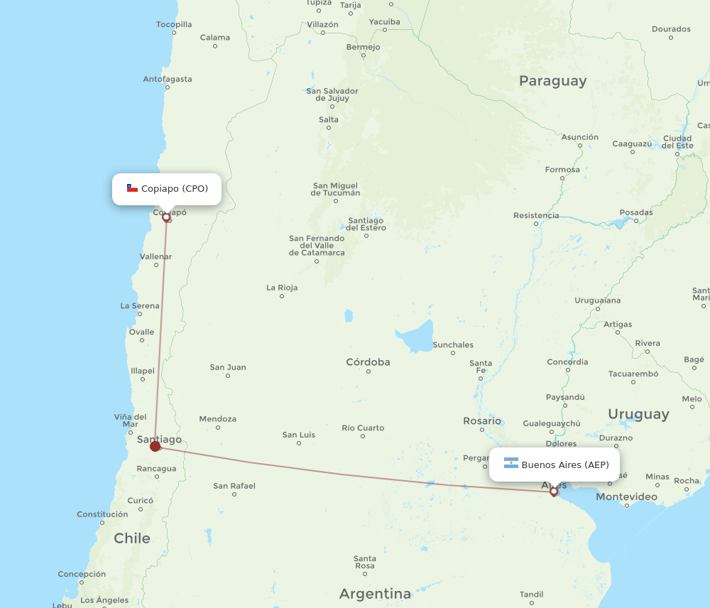 AEP-CPO flight routes