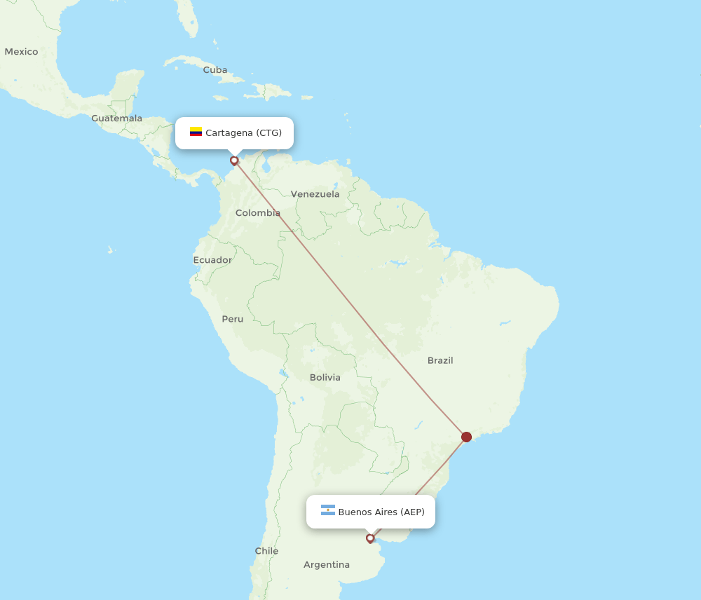 AEP-CTG flight routes